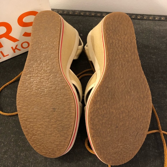 KORS Michael Kors Freesia Canvas Wedge Sandals - Picture 3 of 8